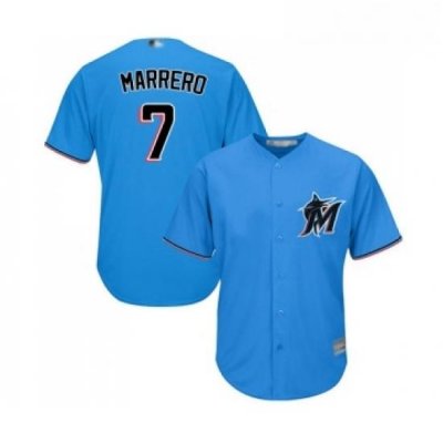 Youth Miami Marlins 7 Deven Marrero Replica Blue Alternate 1 Cool Base Baseball Jersey