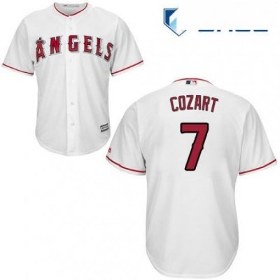 Youth Majestic Los Angeles Angels of Anaheim 7 Zack Cozart Replica White Home Cool Base MLB Jersey