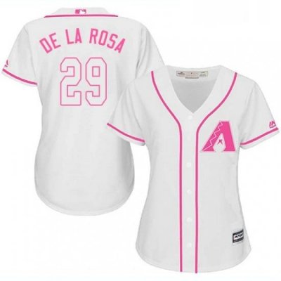 Womens Majestic Arizona Diamondbacks 29 Jorge De La Rosa Replica White Fashion MLB Jersey