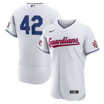 Men Cleveland Guardians 42 Jackie Robinson White Flex Base Stitched jersey