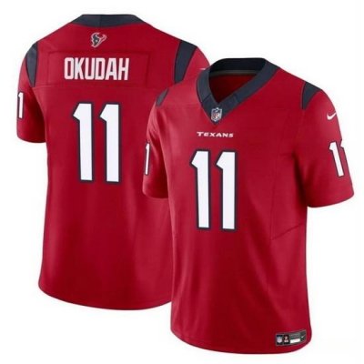 Men Houston Texans 11 Jeff Okudah Red 2024 F U S E Vapor Untouchable Stitched Football Jersey