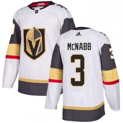 Mens Adidas Vegas Golden Knights 3 Brayden McNabb Authentic White Away NHL Jersey