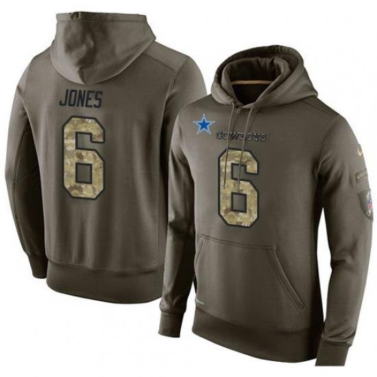 NFL Nike Dallas Cowboys 6 Chris Jones Green Salute To Service Mens Pullover Hoodie