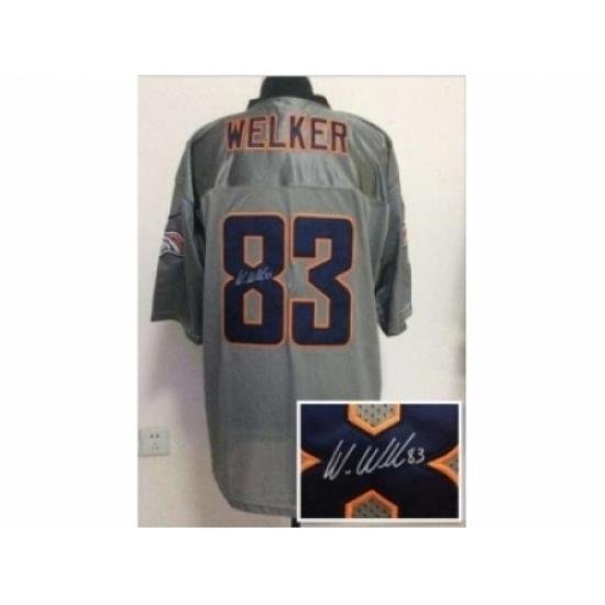 Nike denver broncos 83 Wes Welker grey Elite shadow signature NFL Jersey