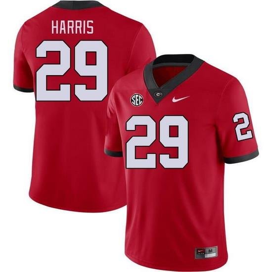 Men #29 Gabe Harris Georgia Bulldogs College Football Jerseys Stitched-Red