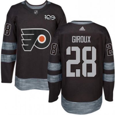 Mens Adidas Philadelphia Flyers 28 Claude Giroux Authentic Black 1917 2017 100th Anniversary NHL Jersey