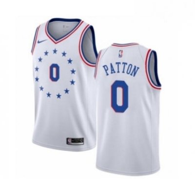 Mens Nike Philadelphia 76ers 0 Justin Patton White Swingman Jersey Earned Edition