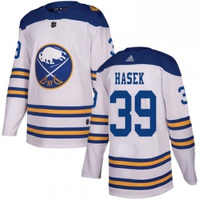 Mens Adidas Buffalo Sabres 39 Dominik Hasek Authentic White 2018 Winter Classic NHL Jersey