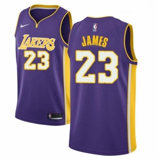 Womens Nike Los Angeles Lakers 23 LeBron James Authentic Purple NBA Jersey Statement Edition