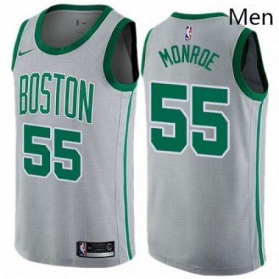 Mens Nike Boston Celtics 55 Greg Monroe Swingman Gray NBA Jersey City Edition