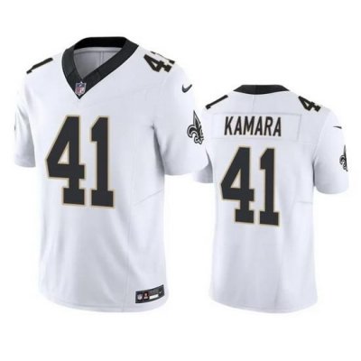 Men New Orleans Saints 41 Alvin Kamara White 2023 F.U.S.E. Vapor Untouchable Limited Stitched Jersey