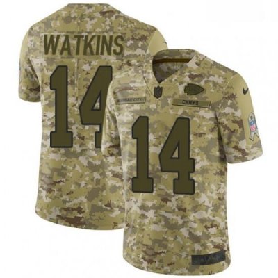 Men Nike Kansas City Chiefs 14 Sammy Watkins Limited Camo 2018 Salute to Service NFL Jersey