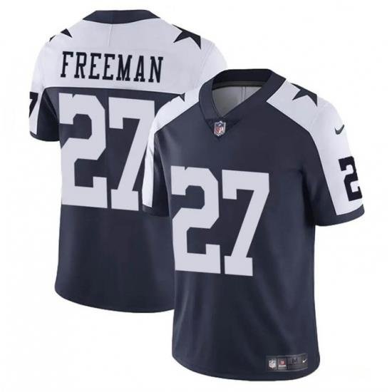 Youth Dallas Cowboys 27 Royce Freeman Navy White Thnaksgiving Vapor Untouchable Limited Stitched Football Jersey