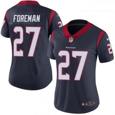 Womens Nike Houston Texans 27 DOnta Foreman Elite Navy Blue Team Color NFL Jersey