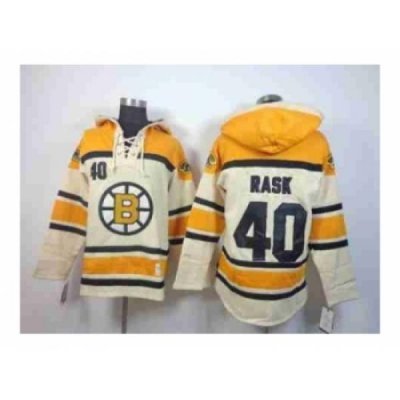 nhl jerseys boston bruins #40 rask yellow-cream[pullover hooded sweatshirt] [patch A]