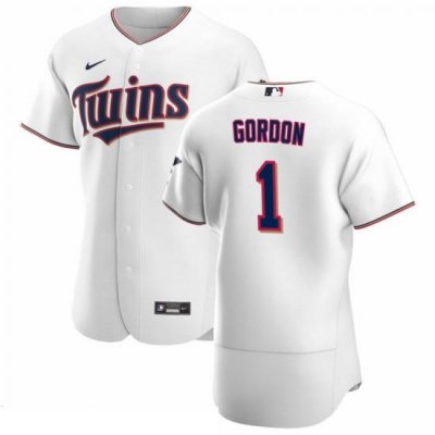 Men Minnesota TWins 1 Nick Gordon Men Nike White Home 2020 Flex Base Player MLB Jersey