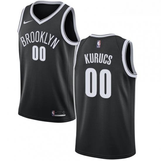 Youth Nike Brooklyn Nets 00 Rodions Kurucs Swingman Black NBA Jersey Icon Edition