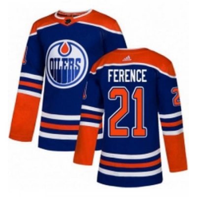 Youth Adidas Edmonton Oilers 21 Andrew Ference Authentic Royal Blue Alternate NHL Jersey