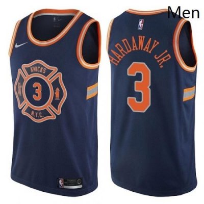 Mens Nike New York Knicks 3 Tim Hardaway Jr Swingman Navy Blue NBA Jersey City Edition