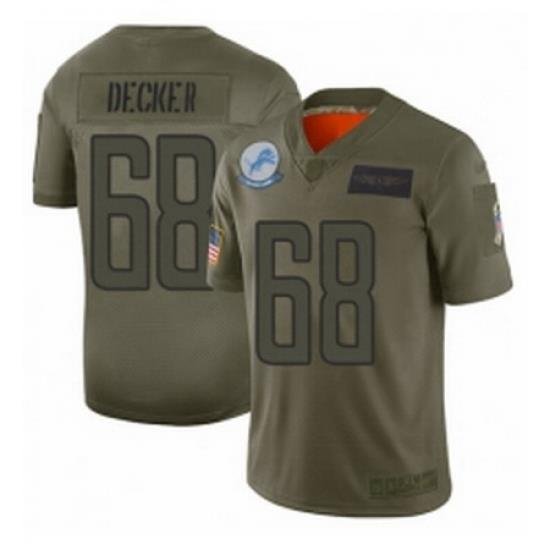 Youth Detroit Lions 68 Taylor Decker Limited Camo 2019 Salute to Service Football Jersey