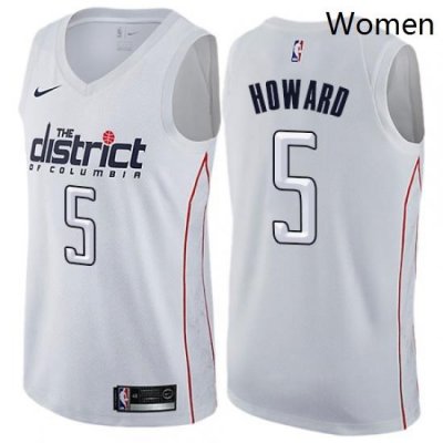 Womens Nike Washington Wizards 5 Juwan Howard Swingman White NBA Jersey City Edition