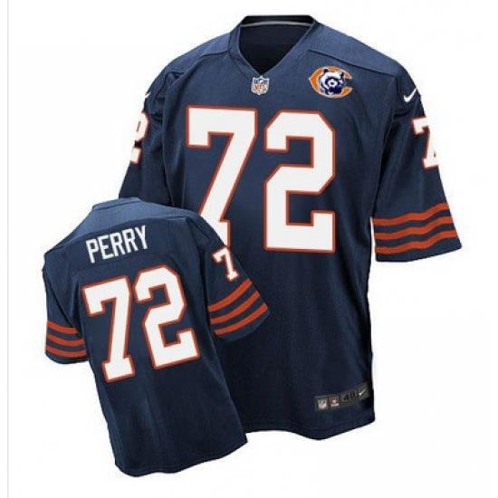 Nike Bears #72 William Perry Navy Blue Throwback Mens Stitched NFL Elite Jersey