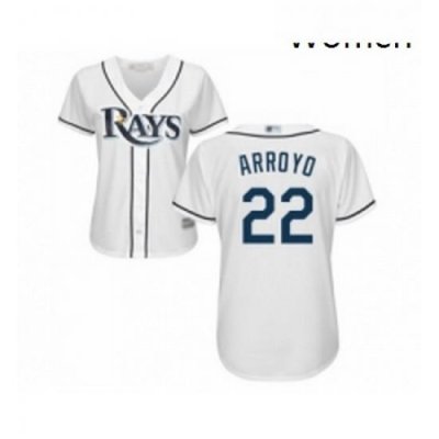 Womens Tampa Bay Rays 22 Christian Arroyo Replica White Home Cool Base Baseball Jersey