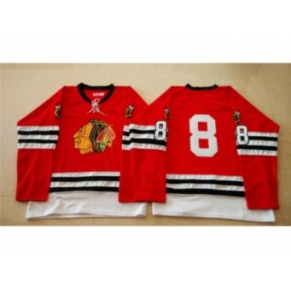 NHL Mitchell And Ness 1960-61 Chicago Blackhawks #8 Noname red Throwback jerseys