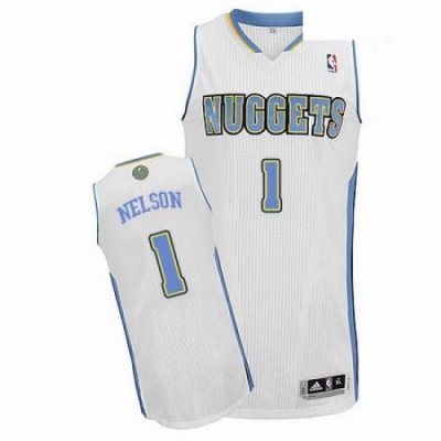 Mens Adidas Denver Nuggets 1 Jameer Nelson Authentic White Home NBA Jersey