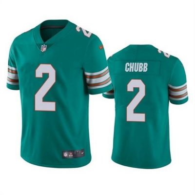 Men Miami Dolphins 2 Bradley Chubb Aqua Color Rush Limited Stitched Football Jersey