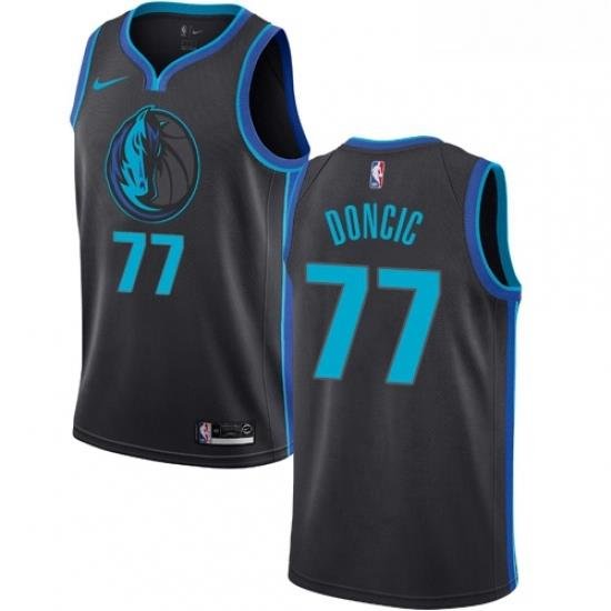 Youth Nike Dallas Mavericks 77 Luka Doncic Swingman Charcoal NBA Jersey City Edition