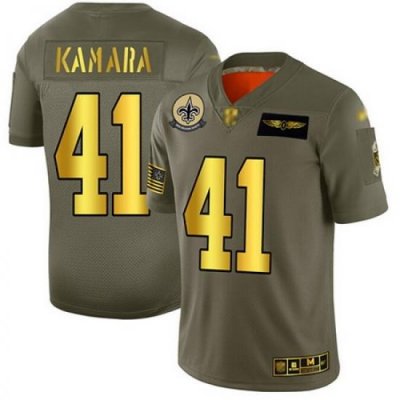 Saints 41 Alvin Kamara Camo Gold Men Stitched Football Limited 2019 Salute To Service Jersey