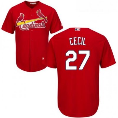 Youth Majestic St Louis Cardinals 27 Brett Cecil Replica Red Alternate Cool Base MLB Jersey