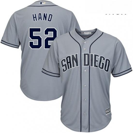 Mens Majestic San Diego Padres 52 Brad Hand Authentic Grey Road Cool Base MLB Jersey