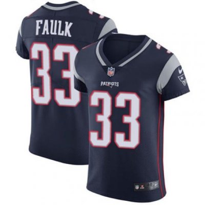 Men Nike Patriots #33 Kevin Faulk Navy Blue Team Color Stitched NFL Vapor Untouchable Elite Jersey