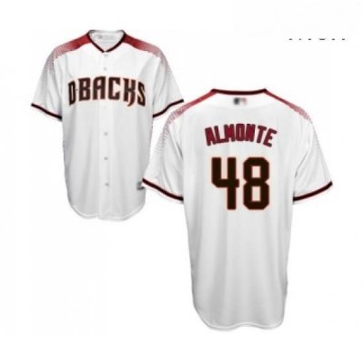 Mens Arizona Diamondbacks 48 Abraham Almonte Replica White Home Cool Base Baseball Jersey