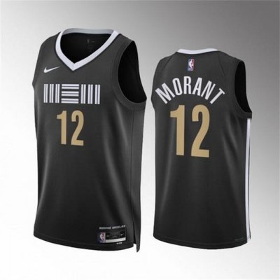 Youth Memphis Grizzlies 12 Ja Morant Black 2023 24 City Edition Stitched Basketball Jersey