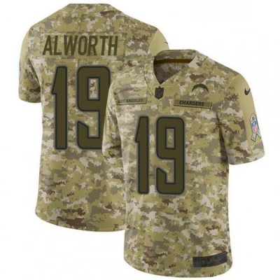 Men Nike Los Angeles Chargers 19 Lance Alworth Limited Camo 2018 Salute to Service NFL Jersey