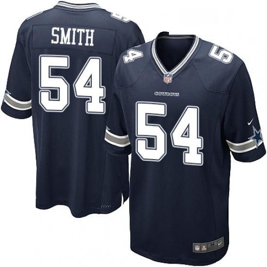 Mens Nike Dallas CoWboys 54 Jaylon Smith Game Navy Blue Team Color NFL Jersey