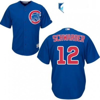 Womens Majestic Chicago Cubs 12 Kyle Schwarber Authentic Royal Blue Alternate MLB Jersey