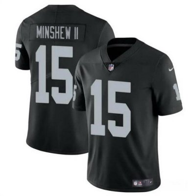 Men Las Vegas Raiders 15 Gardner Minshew II Black Vapor Stitched Football Jersey