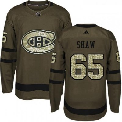 Youth Adidas Montreal Canadiens 65 Andrew Shaw Premier Green Salute to Service NHL Jersey