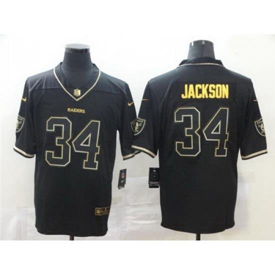 Nike Raiders 34 Bo Jackson Black Gold Vapor Untouchable Limited Jersey