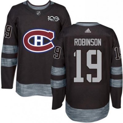 Mens Adidas Montreal Canadiens 19 Larry Robinson Premier Black 1917 2017 100th Anniversary NHL Jersey