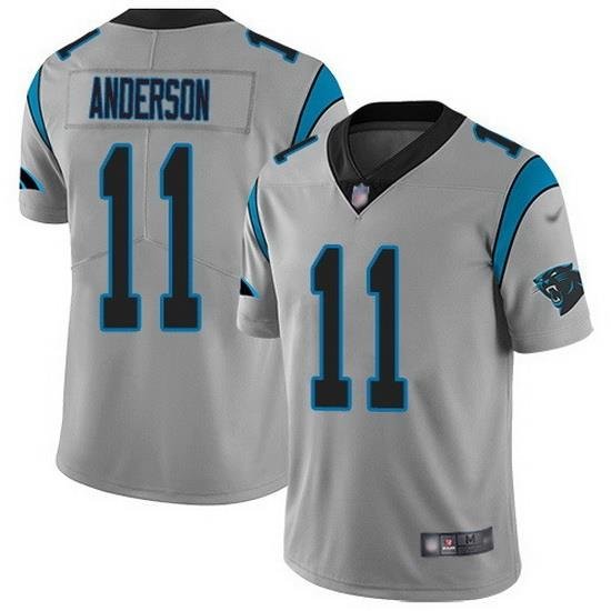 Nike Panthers 11 Robby Anderson Silver Men Stitched NFL Limited Inverted Legend Jersey