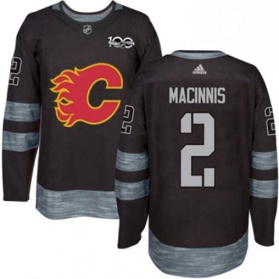 Mens Adidas Calgary Flames 2 Al MacInnis Authentic Black 1917 2017 100th Anniversary NHL Jersey