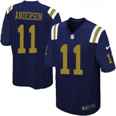 Mens Nike New York Jets 11 Robby Anderson Game Navy Blue Alternate NFL Jersey