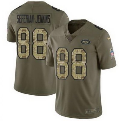 Nike Jets 88 Austin Seferian Jenkins Olive Camo Youth Salute To Service Limited Jersey