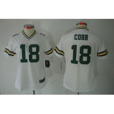 Nike Women Green Bay Packers #18 Cobb White Color[NIKE LIMITED Jersey]