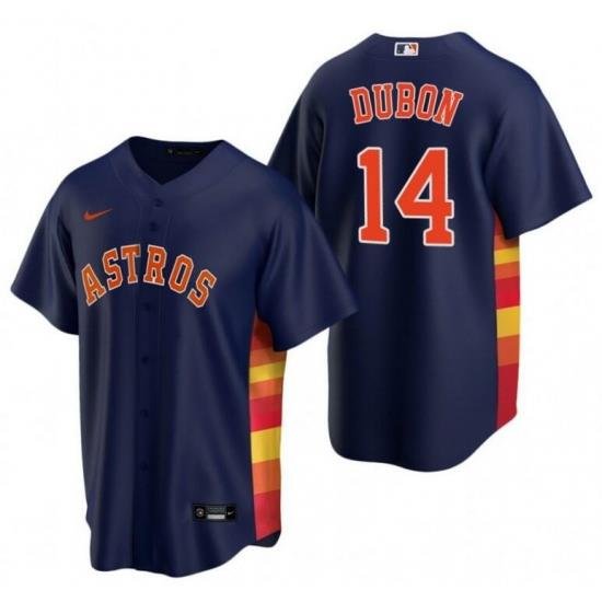 Men Houston Astros 14 Mauricio Dub F3n Navy Cool Base Stitched Baseball Jersey